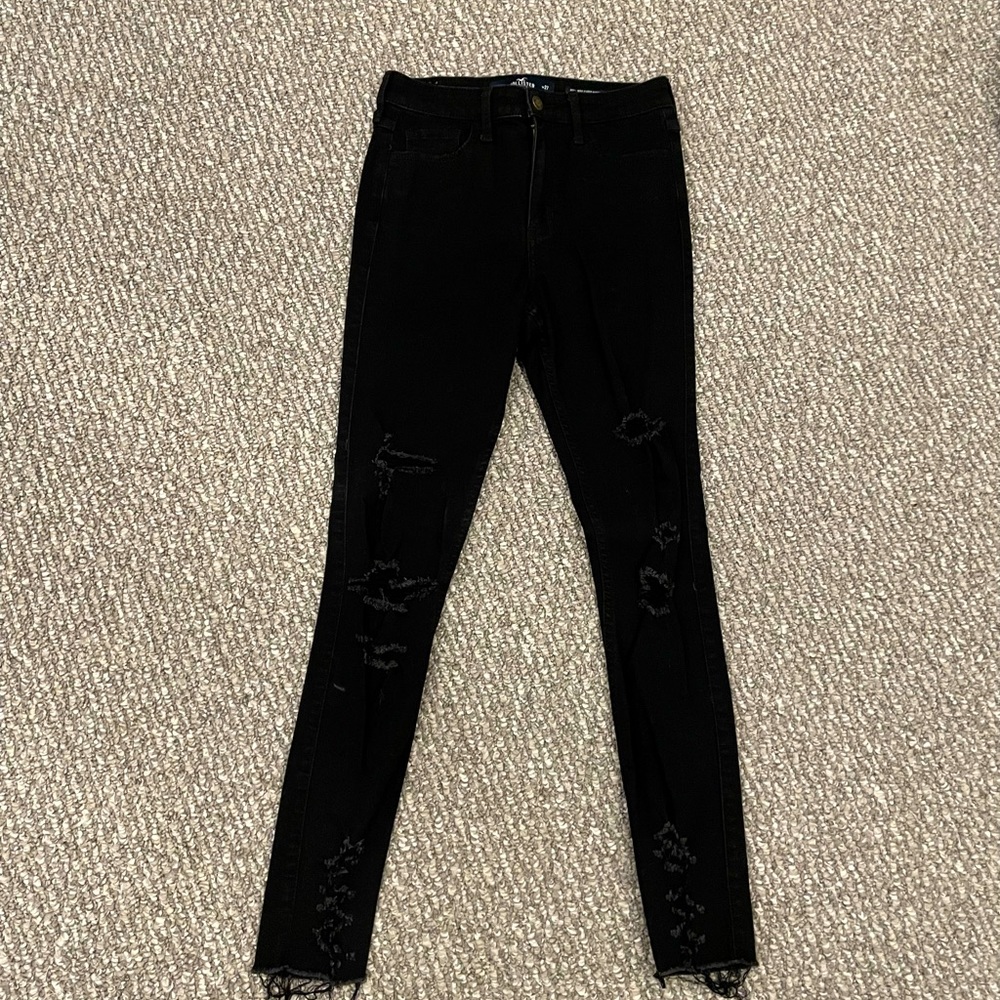 Womens Hollister Black Ripped Jeans